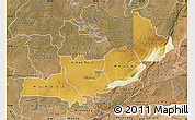 Physical Map of Central, satellite outside