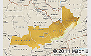 Physical Map of Central, shaded relief outside