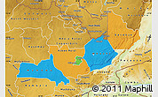 Political Map of Central, physical outside