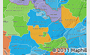 Political Map of Central, political shades outside