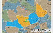 Political Map of Central, semi-desaturated