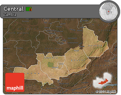 Satellite Map of Central, darken