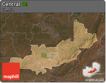 Satellite Map of Central, darken
