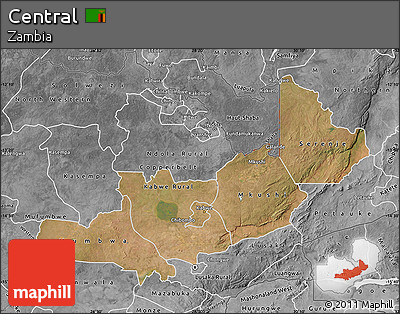 Satellite Map of Central, desaturated