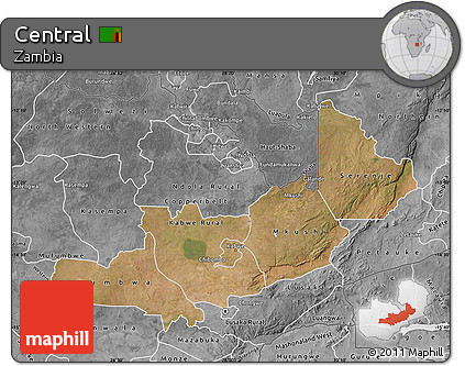 Satellite Map of Central, desaturated