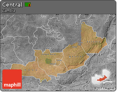 Satellite Map of Central, desaturated