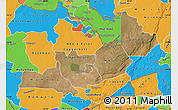 Satellite Map of Central, political outside