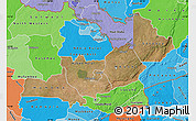 Satellite Map of Central, political shades outside