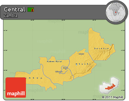 Savanna Style Map of Central, single color outside