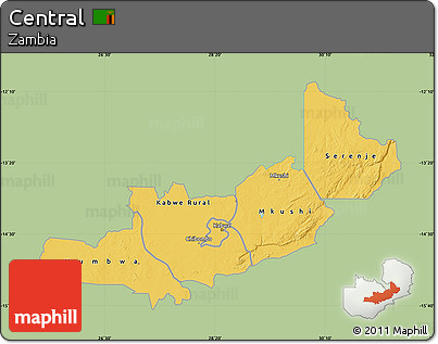 Savanna Style Map of Central, single color outside