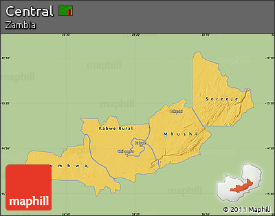 Savanna Style Map of Central, single color outside