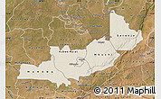 Shaded Relief Map of Central, satellite outside