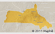 Physical 3D Map of Mumbwa, lighten, semi-desaturated