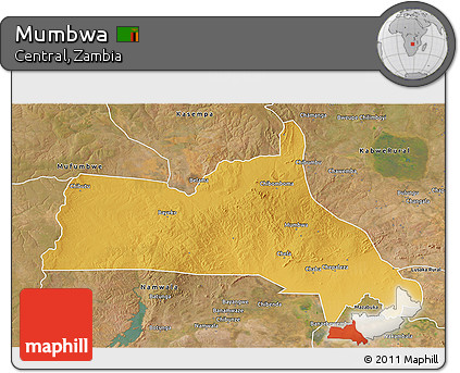 Physical 3D Map of Mumbwa, satellite outside