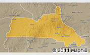 Physical 3D Map of Mumbwa, semi-desaturated