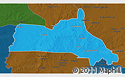 Political 3D Map of Mumbwa, darken