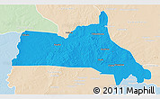 Political 3D Map of Mumbwa, lighten