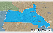 Political 3D Map of Mumbwa, semi-desaturated
