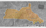 Satellite 3D Map of Mumbwa, desaturated