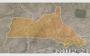 Satellite 3D Map of Mumbwa, semi-desaturated