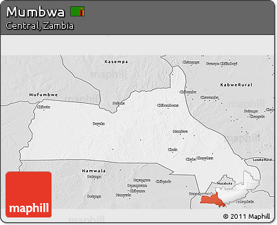 Silver Style 3D Map of Mumbwa
