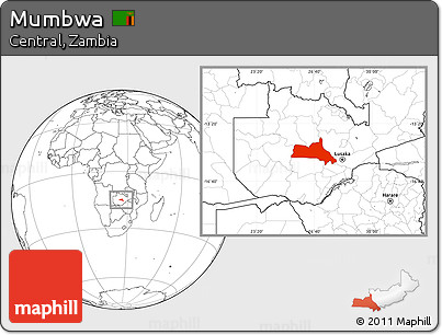 Blank Location Map of Mumbwa