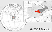 Blank Location Map of Mumbwa, highlighted country, highlighted parent region
