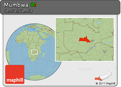 Savanna Style Location Map of Mumbwa