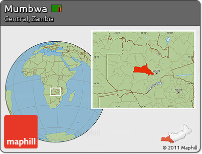 Savanna Style Location Map of Mumbwa