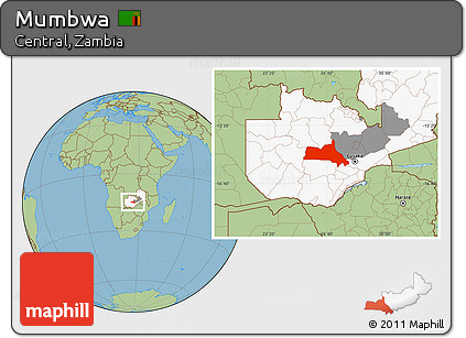 Savanna Style Location Map of Mumbwa, highlighted country, highlighted parent region