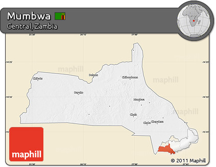 Classic Style Map of Mumbwa, single color outside