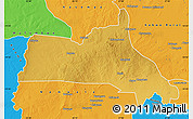 Physical Map of Mumbwa, political outside