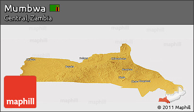 Physical Panoramic Map of Mumbwa, cropped outside