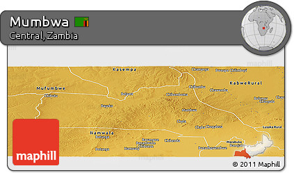 Physical Panoramic Map of Mumbwa