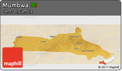 Physical Panoramic Map of Mumbwa, lighten
