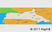 Shaded Relief Panoramic Map of Mumbwa, political outside