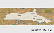 Shaded Relief Panoramic Map of Mumbwa, satellite outside