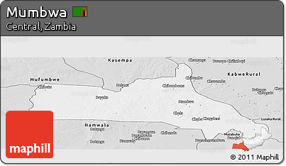 Silver Style Panoramic Map of Mumbwa