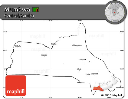 Blank Simple Map of Mumbwa, cropped outside