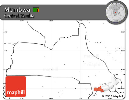 Blank Simple Map of Mumbwa, no labels