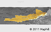 Physical Panoramic Map of Central, darken, desaturated