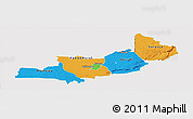 Political Panoramic Map of Central, cropped outside