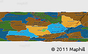 Political Panoramic Map of Central, darken