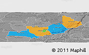 Political Panoramic Map of Central, desaturated