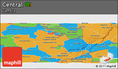 Political Panoramic Map of Central