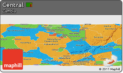 Political Panoramic Map of Central