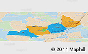 Political Panoramic Map of Central, lighten
