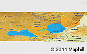 Political Panoramic Map of Central, physical outside