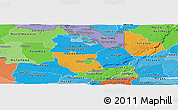 Political Panoramic Map of Central, political shades outside