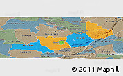 Political Panoramic Map of Central, semi-desaturated
